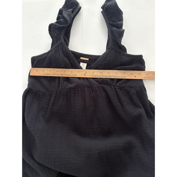 Magaschoni Maxi Dress Size S Black Babydoll Gauze Flutter Whimsigoth Witchy - Picture 11 of 16